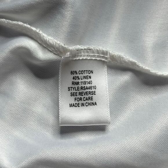 PURPLE SNOW Women's White Blue Striped Linen Blend Romper Size Large NWOT - Picture 4 of 8